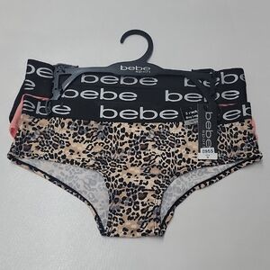 bebe Womens Leopard Print Bottoms - Black and Brown